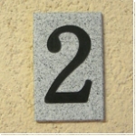 Granit Design einzel Zahl 2 als HN