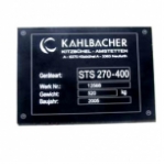 Typenschild aus Aluminium bis 200 cm�