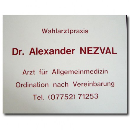 Kunststoff Arztschild weiß