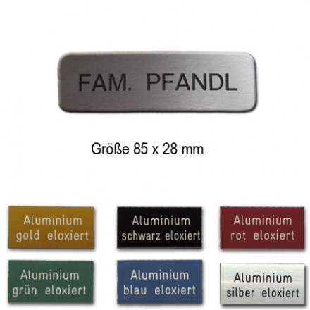 Aluminium Tür-Namensschild