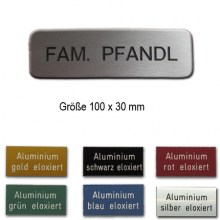 Aluminium Tür-Namensschild ausgefräst