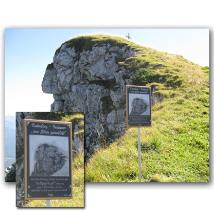 Laser Fotogravur auf schwarz eloxiertem Aluminium. Kalmberg Bad Goisern!