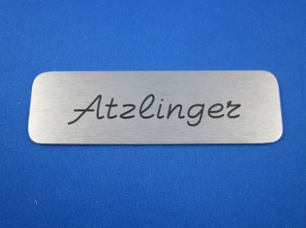 Aluminium Ansteckschild Schrift 19 Arbat