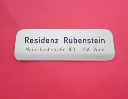 Aluminium Ansteckschild tiefgraviert silber