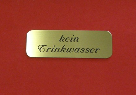Messing satiniert Tür-Namensschild mit Gravur