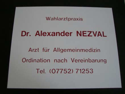 Kunststoff Arztschild weiß