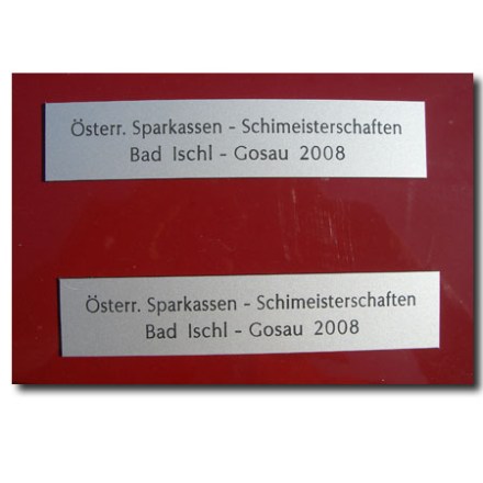 Aluminium Pokalschilder mit Wunschschrift