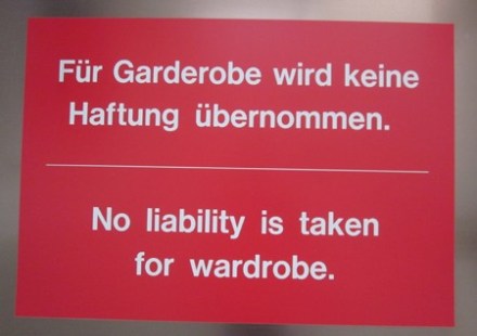 Hinweisschild Kunststoff für Garderobe