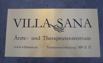 Firmen Schild Messing mit Logo