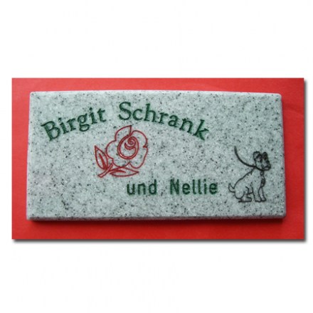 Granit Design Schild mit Symbol Gravur