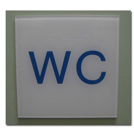 WC Schild Plexi weiß