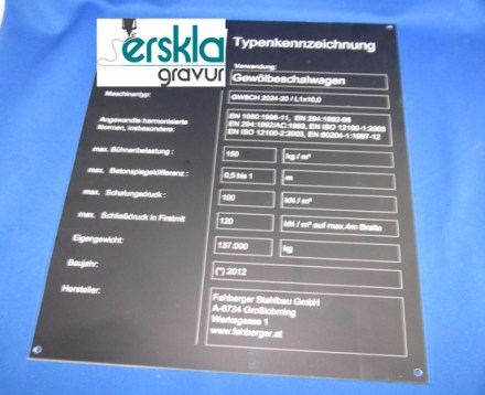 Aluminium Typenschilder Lasergravur oder Tiefgravur