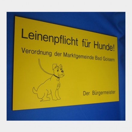 Hinweisschild Kunststoff gelb