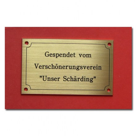 Messing Schild satiniert tiefgraviert