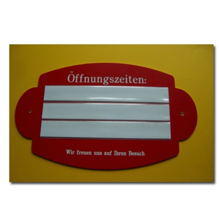 Öffnungszeiten Schild Kunststoff rot