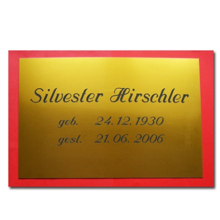 Trauer Schild tiefgraviert