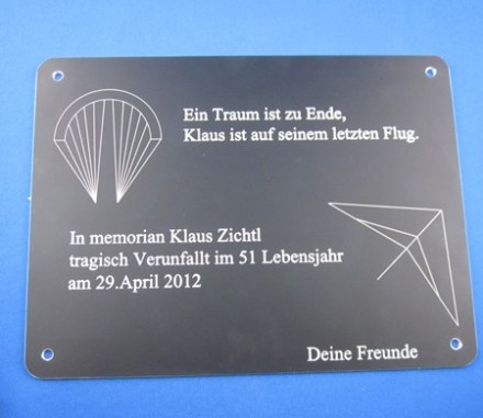 Trauer Schild tiefgraviert