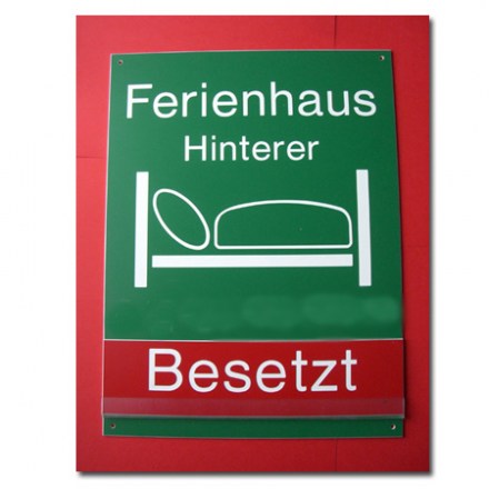 Hinweisschild für Zimmervermieter tiefgraviert